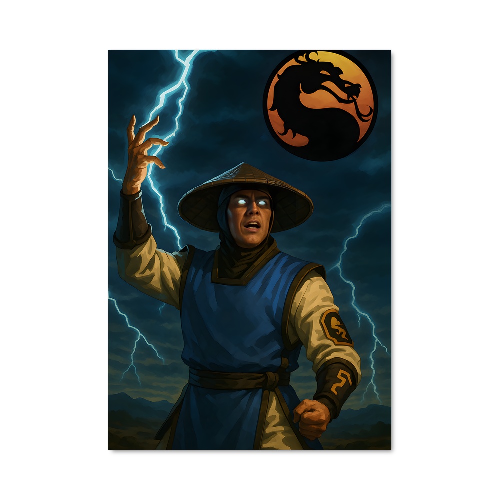 Poster Raiden en Action – affiche Mortal kombat